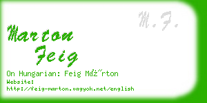 marton feig business card